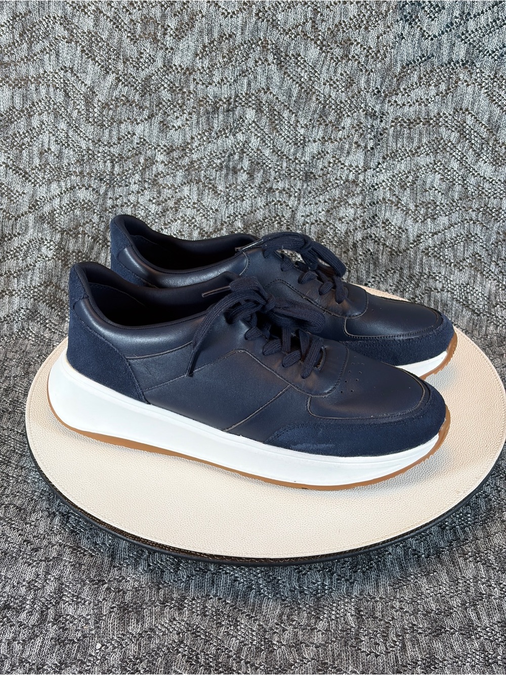 FitFlop F-Mode Leather Flatform Sneakers Men's 11